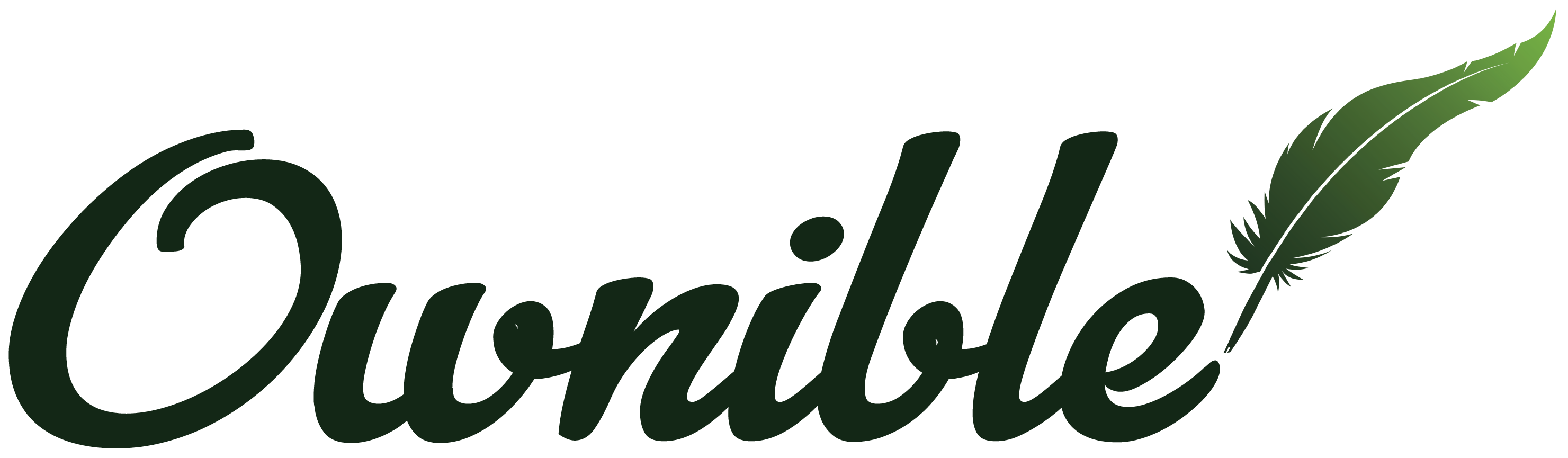 ownible logo with stylized quill